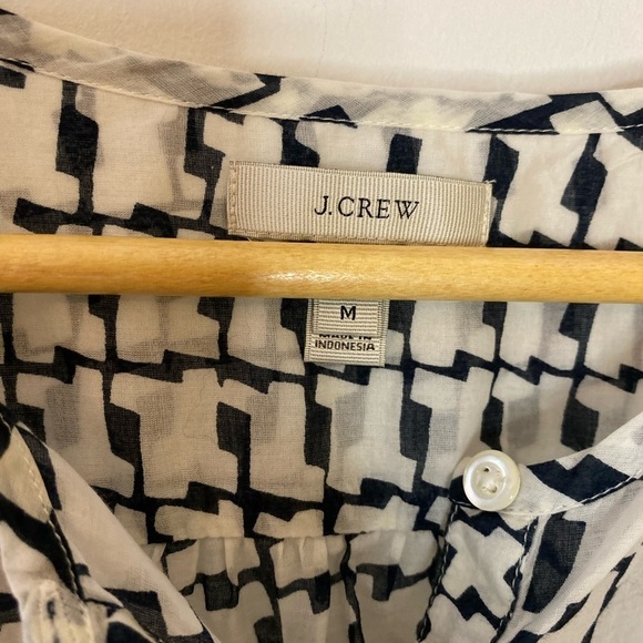 J. Crew Cotton Geometric Lightweight Long Sleeve Tunic Top - Picture 3 of 7